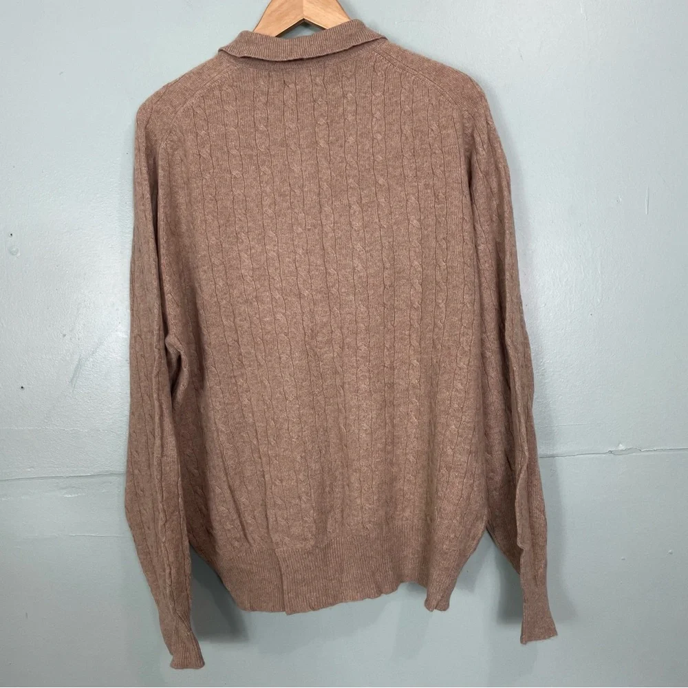 Alexander‎ Julian Colours 100% Cashmere Sweater Pullover Cable Knit Tan Sz XL